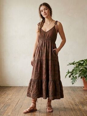 earthbound brown dress Earthbound Muse Maxi Dress